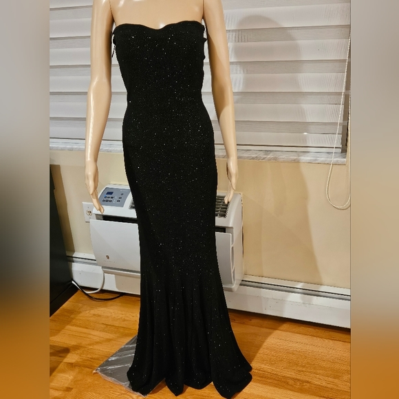 Jessica McClintock Strapless Long Sparkling Mermaid like Evening Gown - Picture 4 of 10